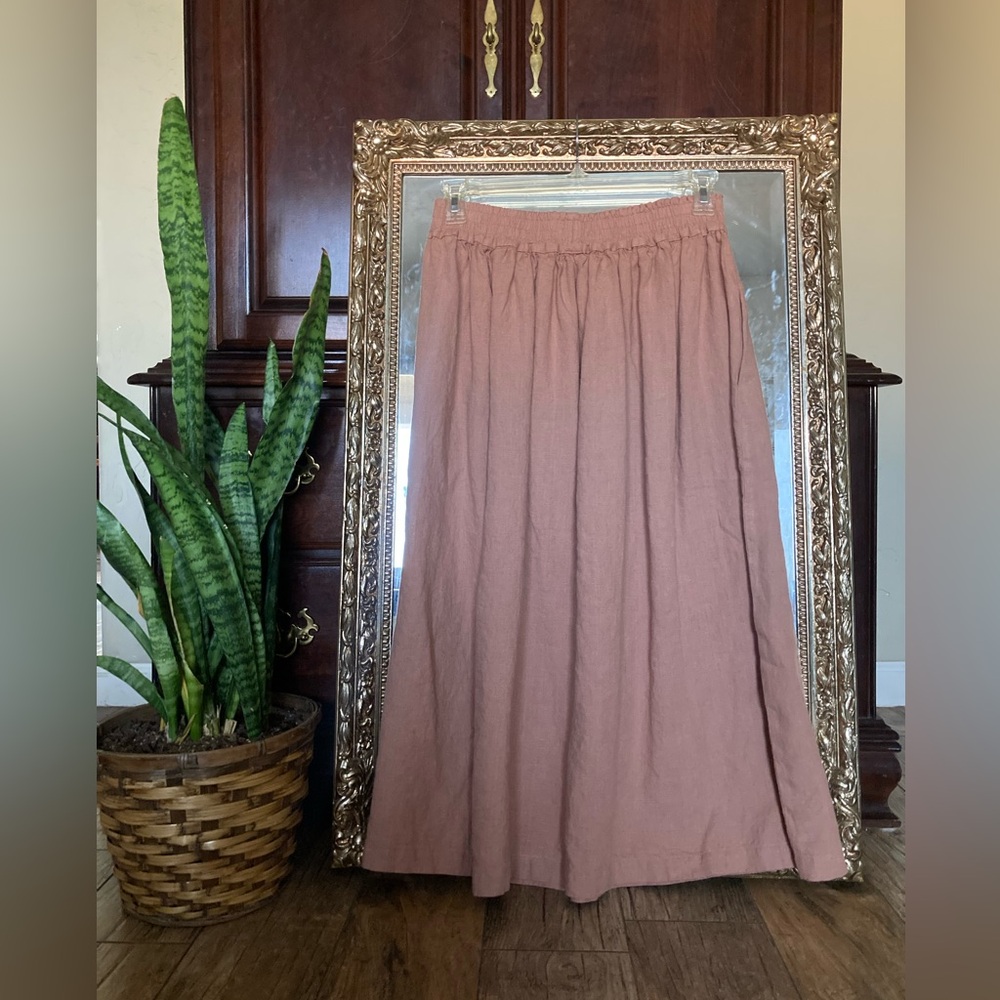 New Always Apparel linen skirt M tan